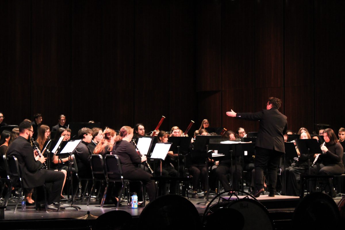 The Band Concert plays in Pfleeger Concert Hall. Glassboro, NJ. Thursday, October 17, 2024. - Staff Photographer / Genevieve Saquella