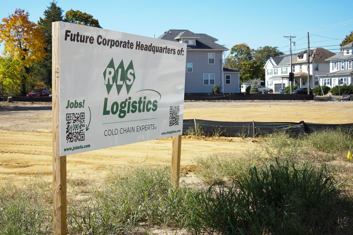 The RLS Logistics sign stands on the construction lot on High Street. Glassboro, NJ. Wednesday, October 23, 2024. - Photography Editor / Gavin Schweiger