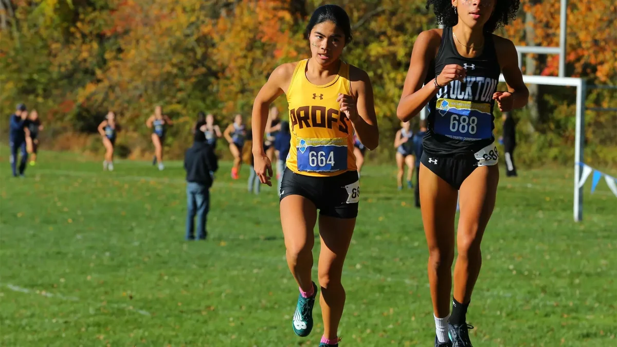 Gabriella Pagano competes in a race. Pagano was the second-fastest Prof at the Paul Short Run. - Photo via Rowan Athletics