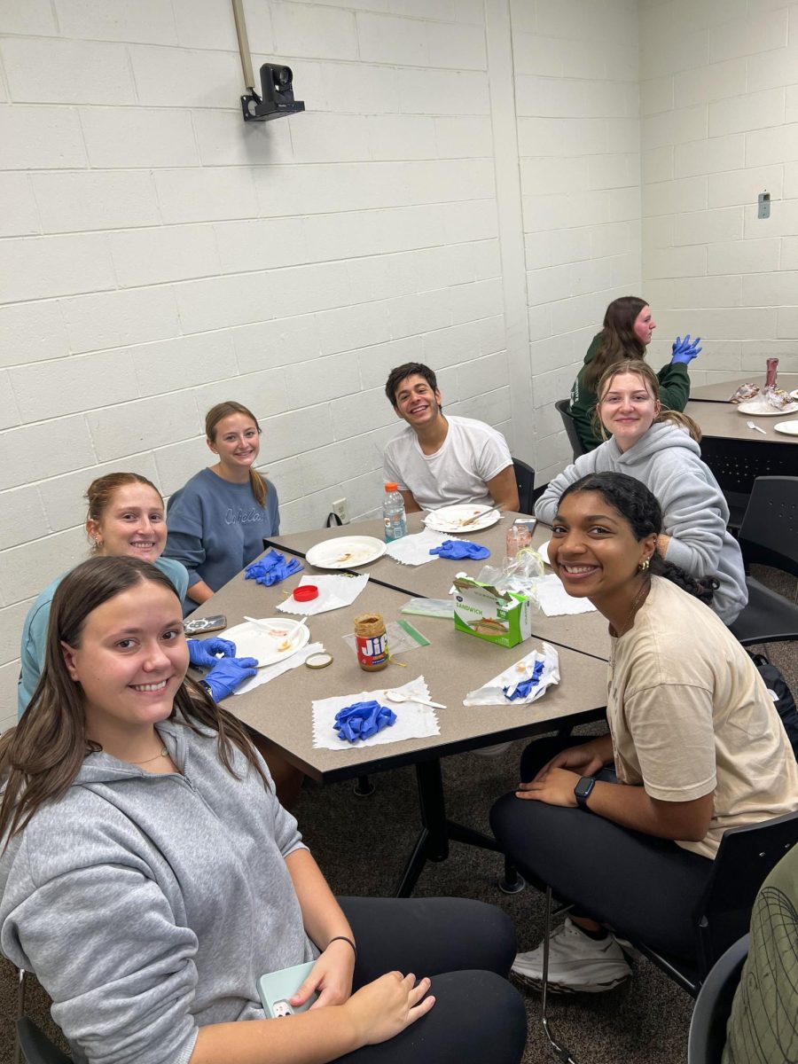 Students making sandwiches for Cathedral Kitchen. - Contributor / Shayne Crowley