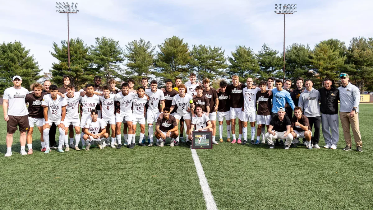 Rowan men's soccer celebrates Senior Day prior to their game against Ramapo. - Photo via Rowan Athletics