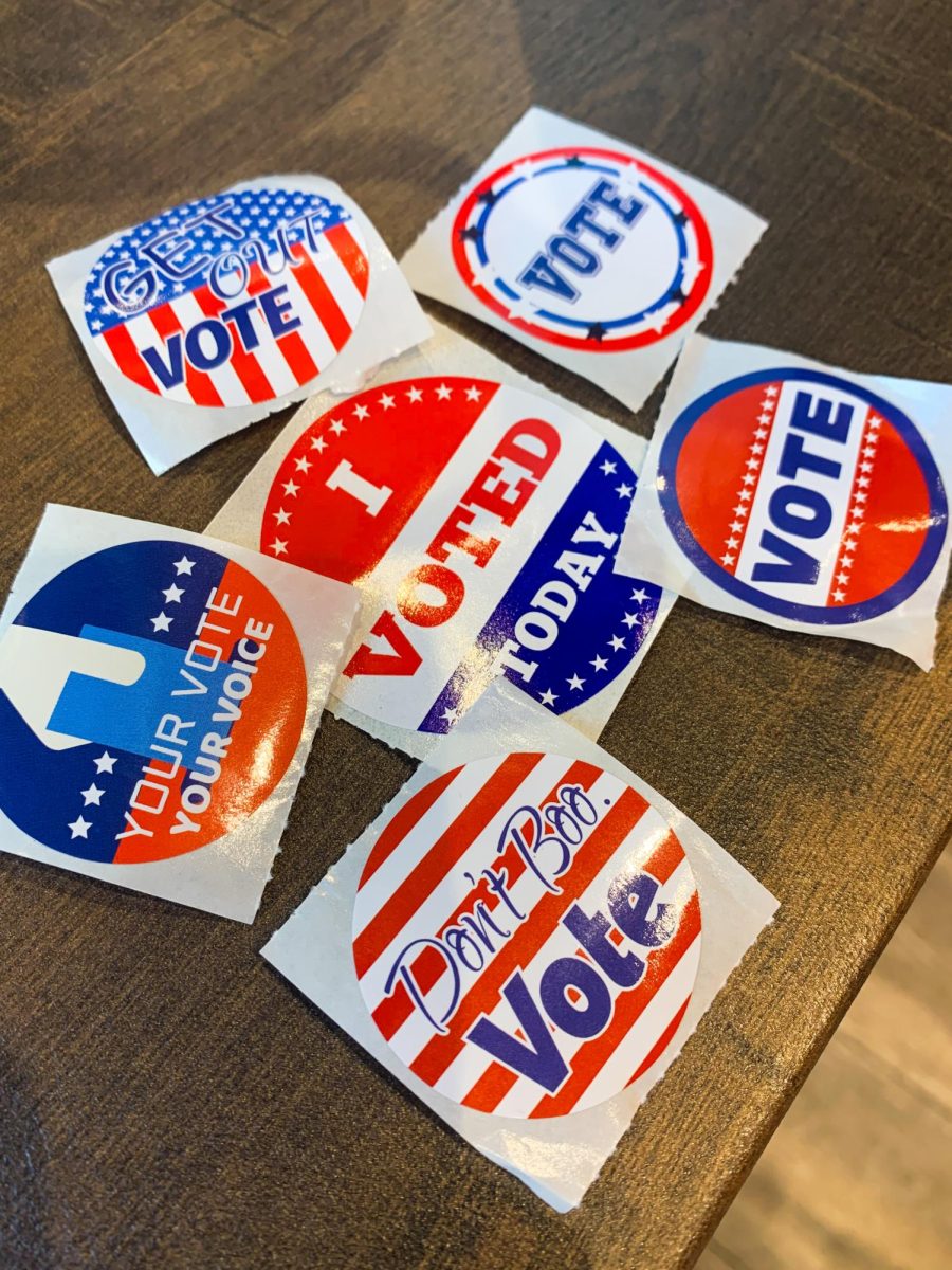 Collection of voting stickers. - Features Editor / Paige Britt 