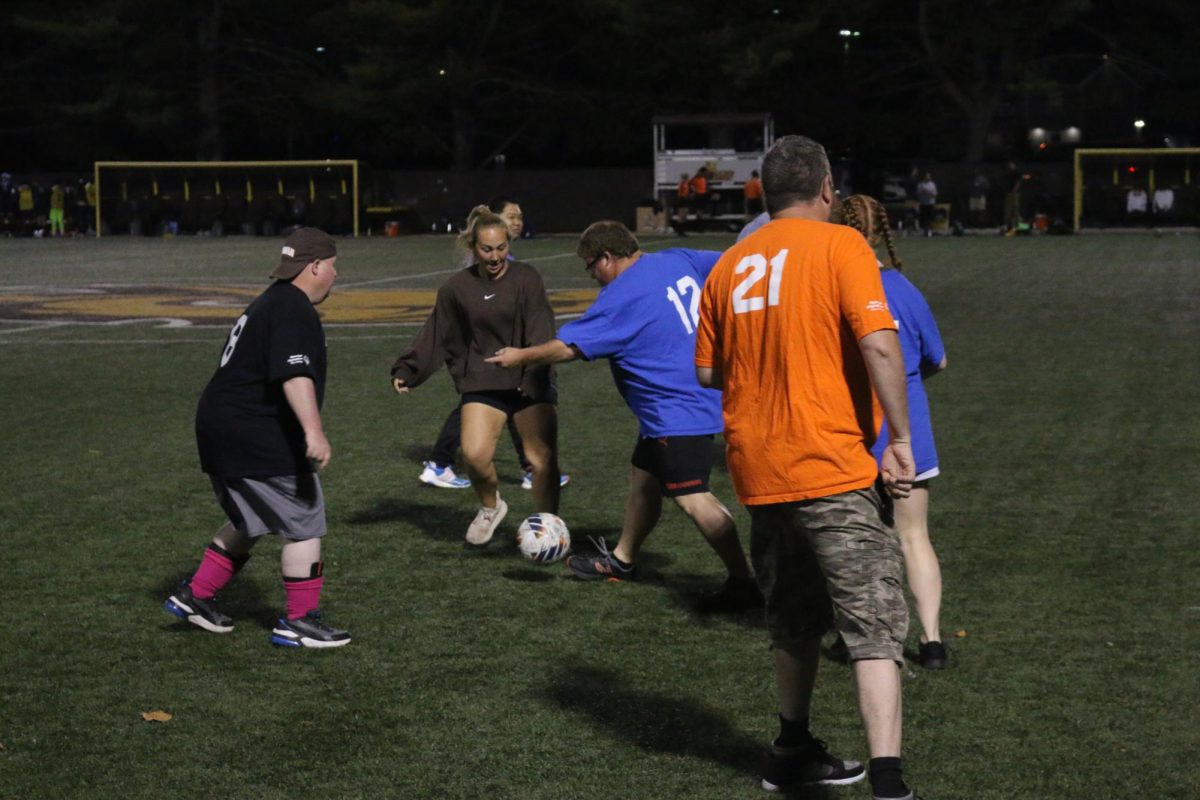 Some members of Rowan Unified Sports playing in their season-ending soccer game. - Staff Writer / Luke Brown