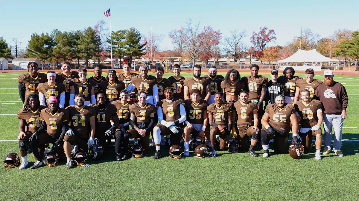 Rowan football's seniors prior to their game against Kean. - Photo via Rowan Athletics