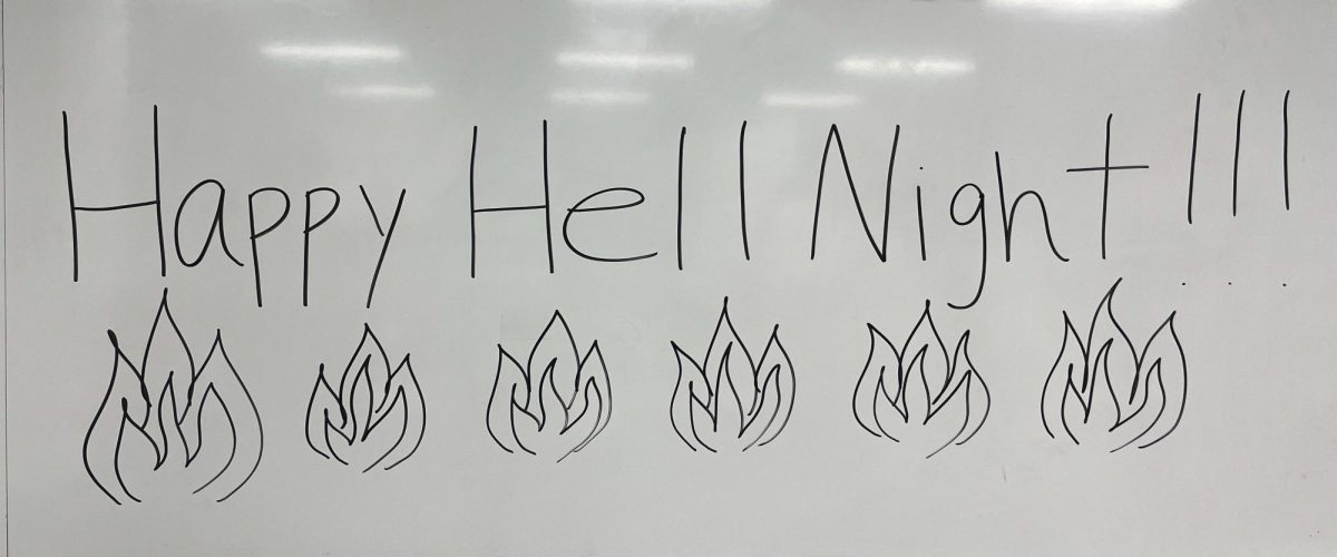 Avant White Board on "Hell Night." - Contributor / Abby Thomas