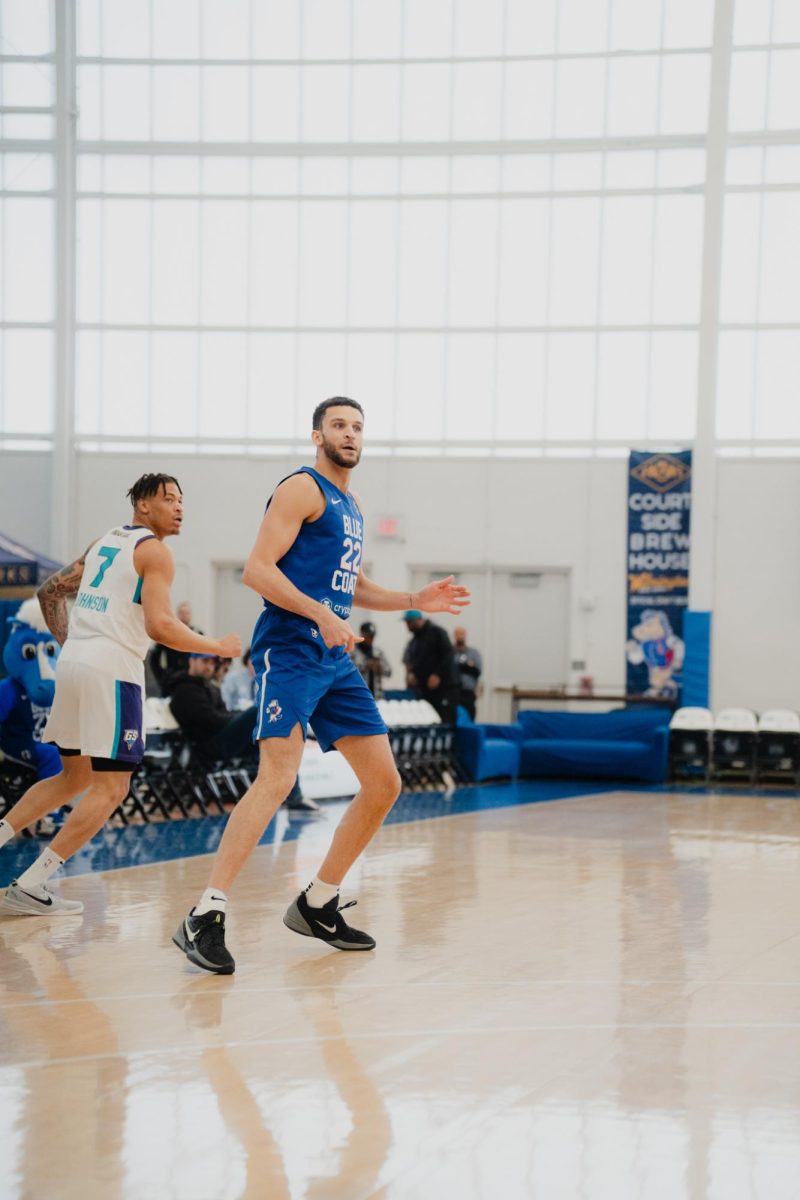 Pete Nance admiring his shot. The 24-year-old drilled six three-pointers in the first half against the Charge. - Photo via Shamar Swann