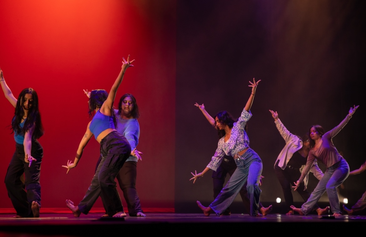 Rangeela Dance Team on stage. - Photo via Rangeela Dance Team