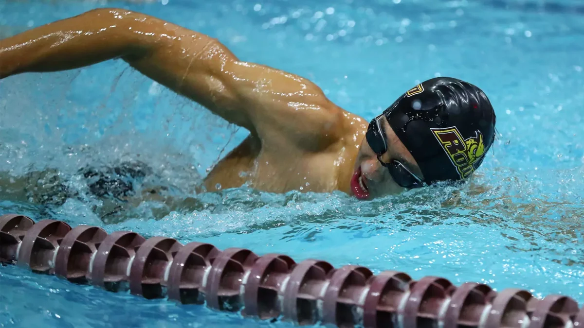 Gavin Luong swims in a race. The senior's collegiate career is winding down. - Photo via Rowan Athletics