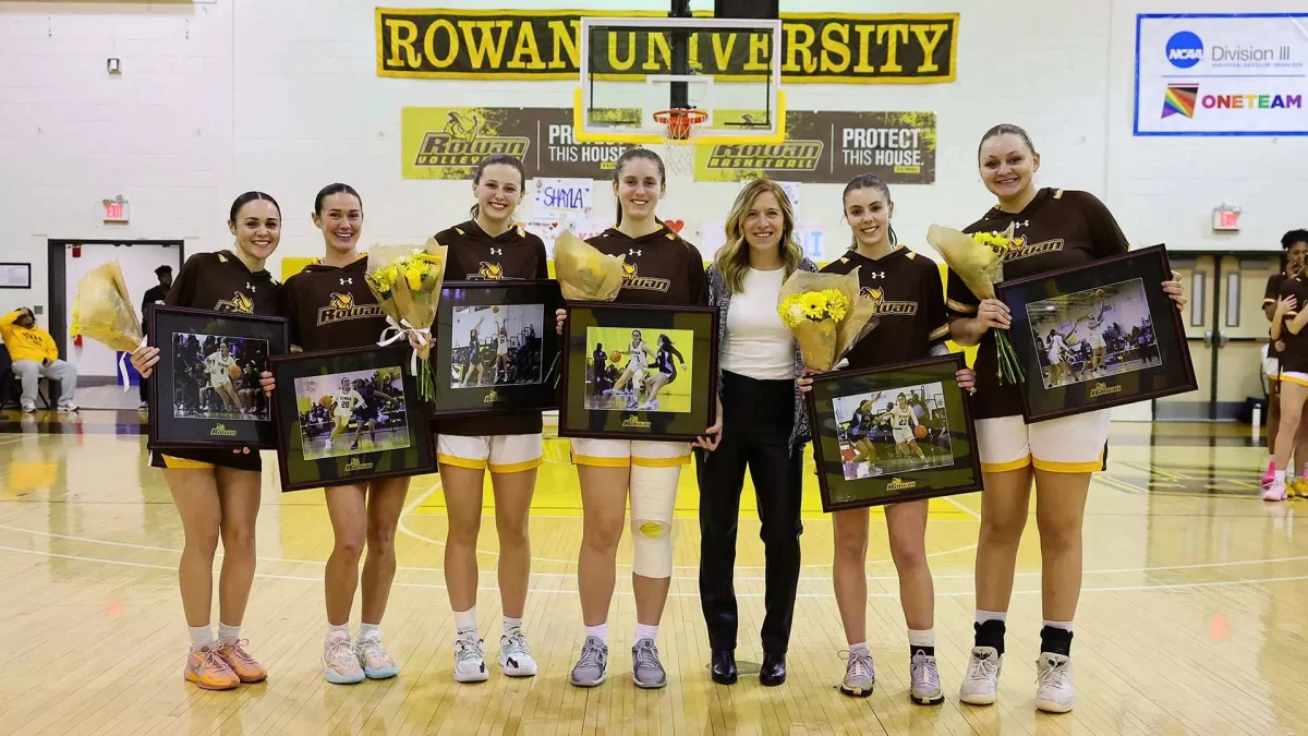 Rowan's seniors get honored pregame. - Photo via Rowan Athletics