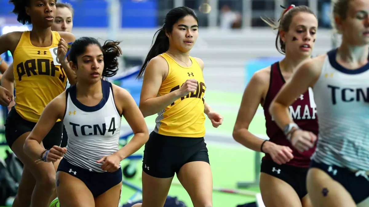 Gabriella Pagano races to the finish line. The junior placed fourth in the 3000 meter race. - Photo via Rowan Athletics