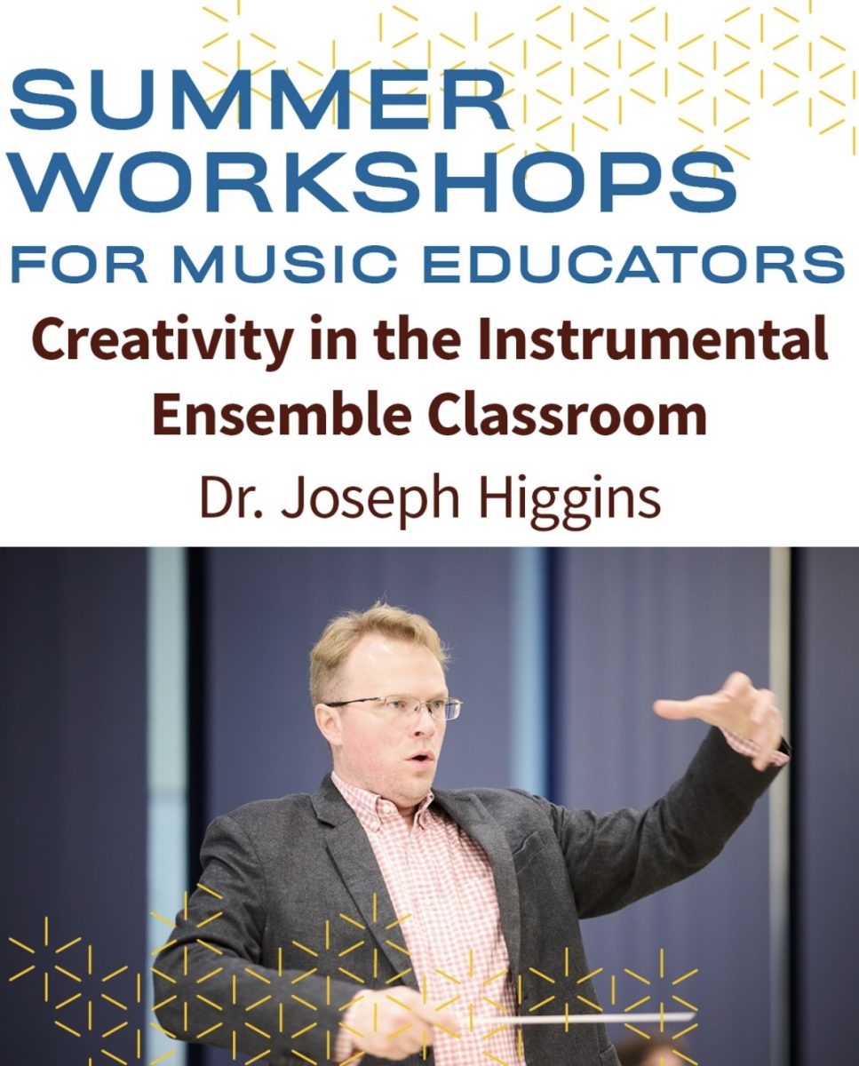 Dr. Joseph Higgins in an advertisement for the summer workshops. - Photo via @rowanmusicdept on Instagram