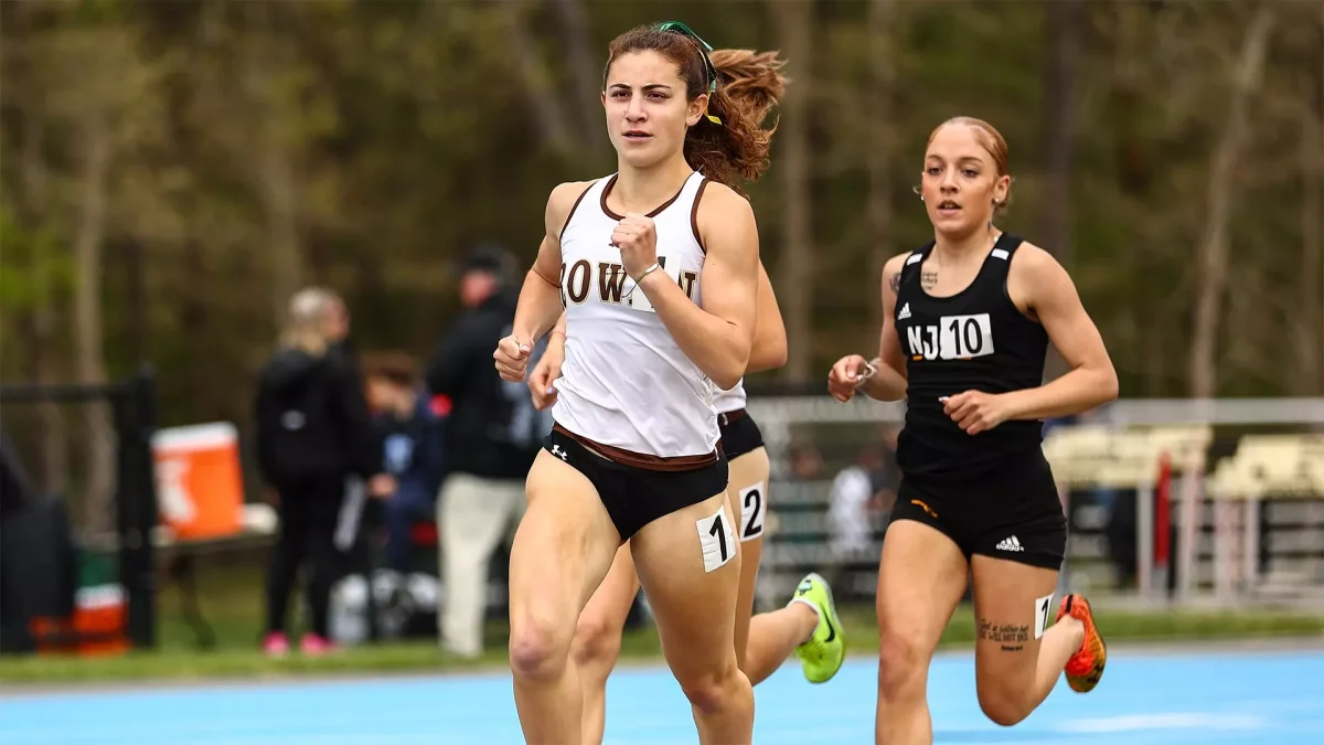 Anna Sasse competes in a race. Sasse placed first in the 800 meters at the TCNJ Lions Invitational. - Photo via Rowan Athletics