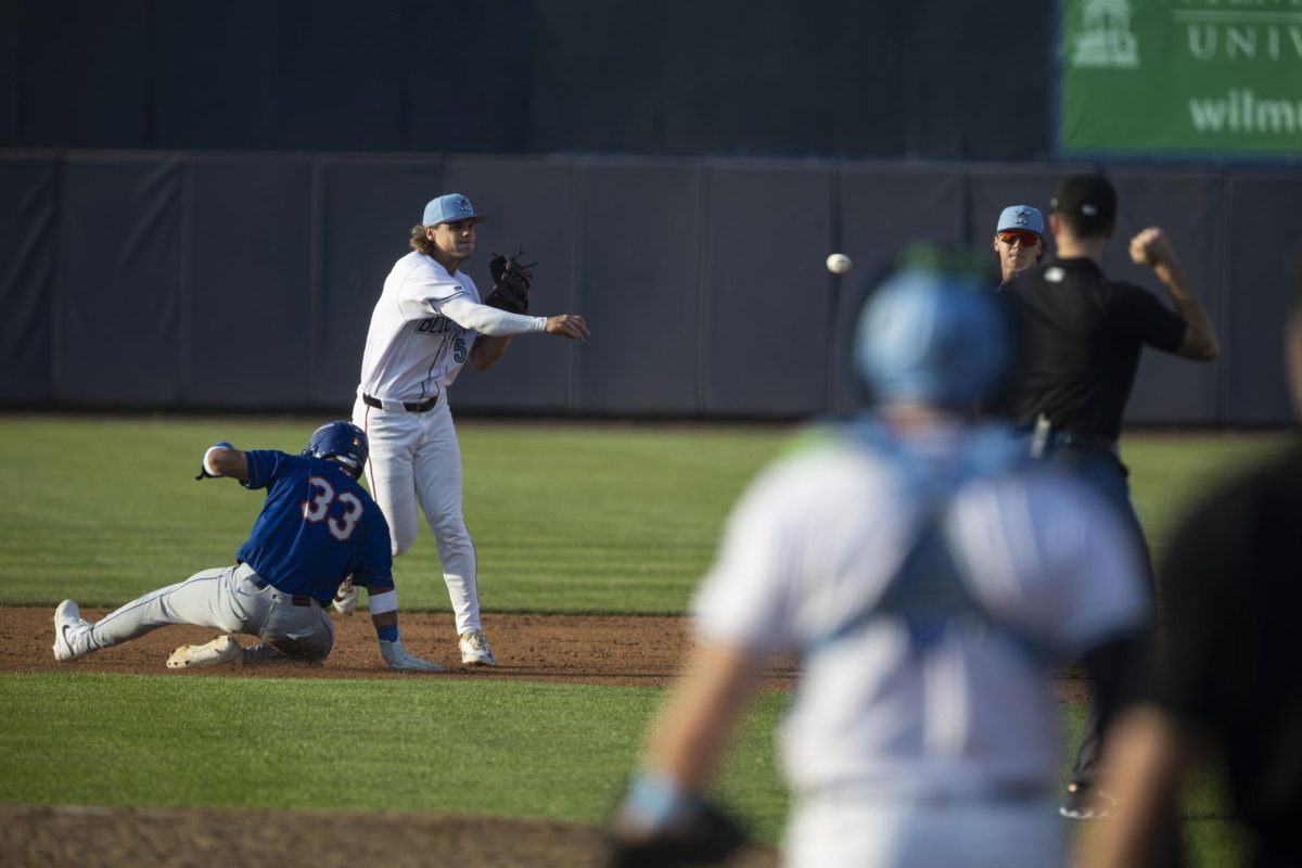 Cortland Lawson attempts to turn a double play. - Photo via Ryan Griffith