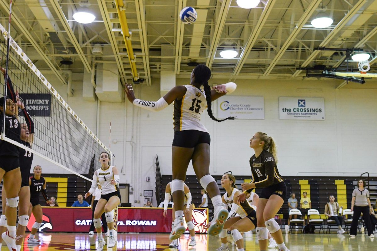 Jena Kaul gets ready to hit the volleyball. Kaul registered 16 kills against Immaculata. (Contributor / Trevor Miceli)