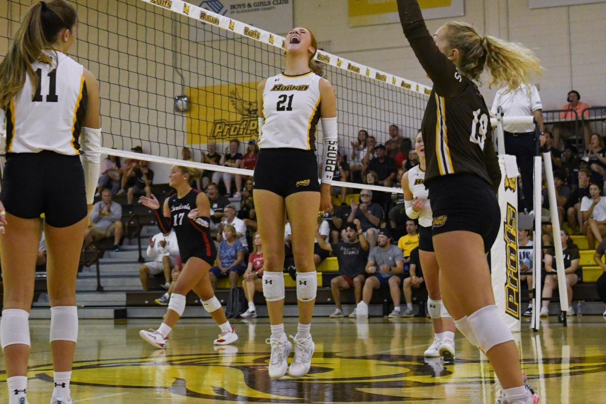 Ciara Bradley celebrates after her team wins a point. Glassboro, N.J. Saturday, Sept. 13,2025. (Contributor / Trevor Miceli)