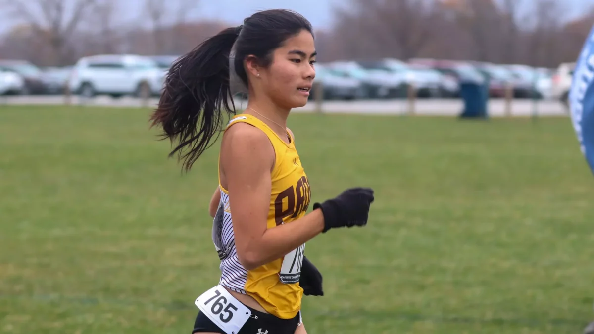 Gabriella Pagano competes in a race. Pagano is a senior this season. (Rowan Athletics)