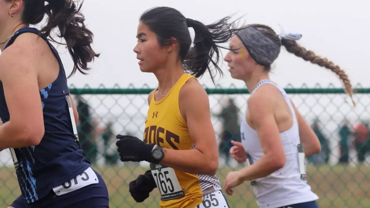 Gabriella Pagano competes in a race. Pagano finished first at the Osprey Open. (Rowan Athletics)