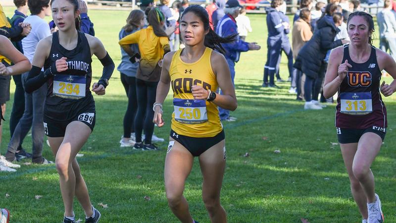 Gabriella Pagano runs in a race. Pagano finished first at the Salisbury Classic. -  Photo via Rowan Athletics