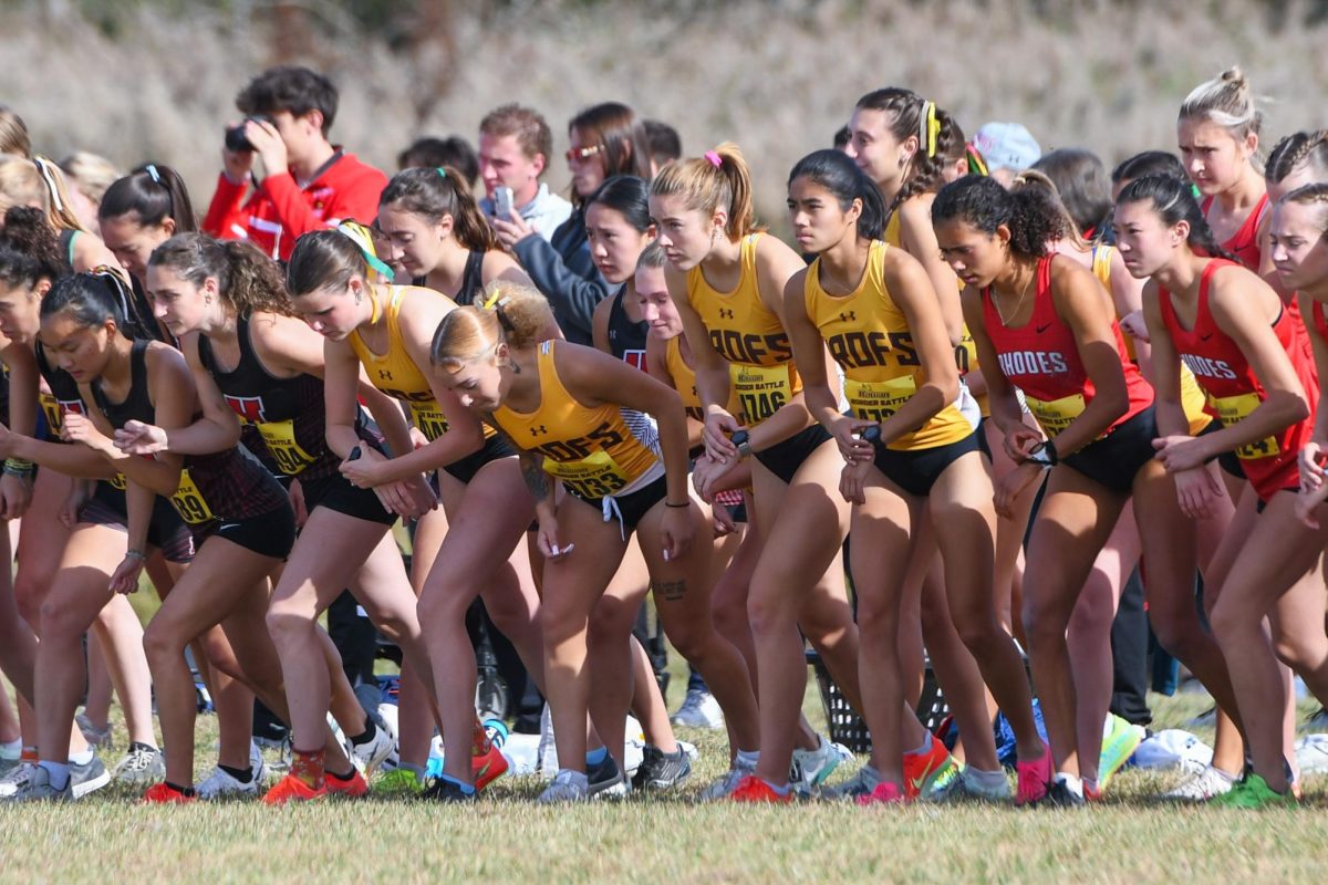 Rowan women's cross country gets set to start their Border Battle race. Logan Township, N.J. Saturday, Oct. 18, 2025. (Sports Photographer / Trevor Miceli)