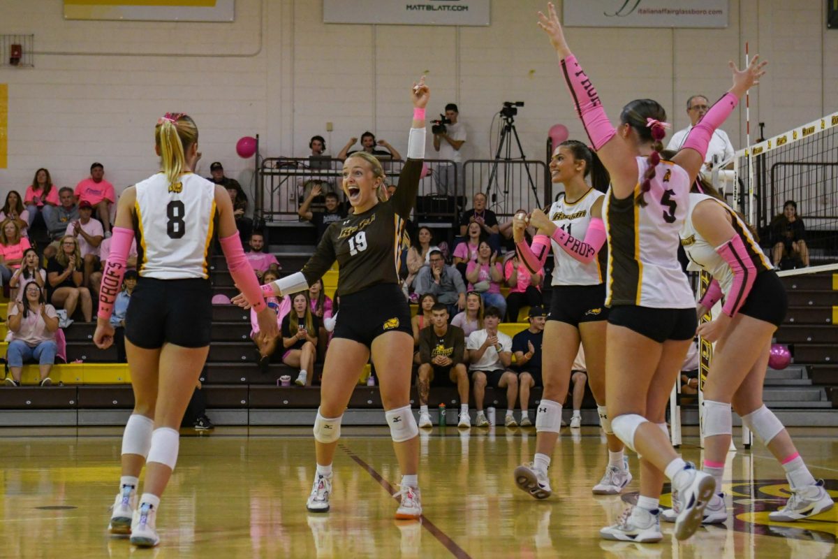 The Profs celebrate getting a point during a set. (Contributor / Trevor Miceli)