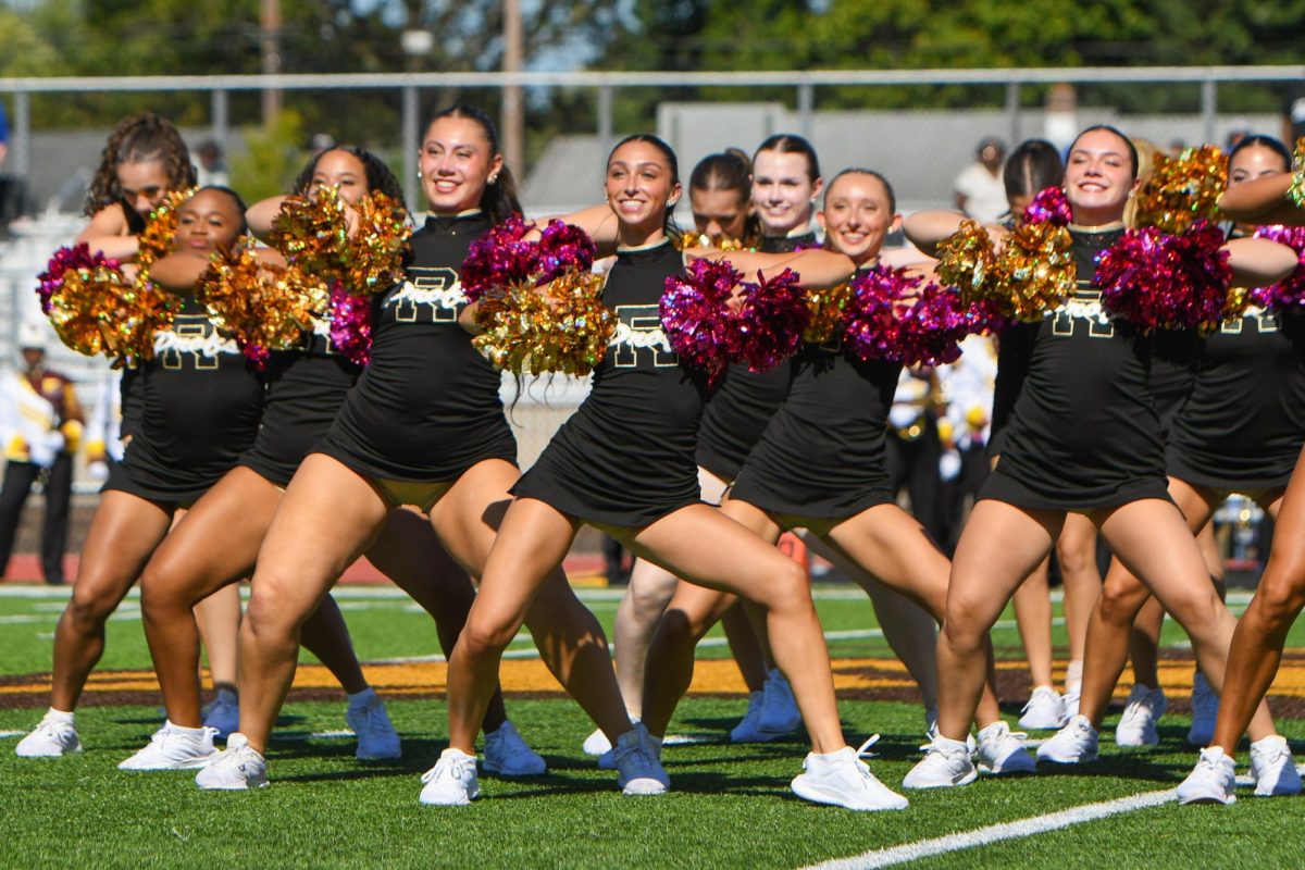 Rowan Dance team performs during halftime When Rowan football played Christopher Newport Glassboro N.J. Saturday October 4, 2025. (Sports Photographer / Trevor Miceli)