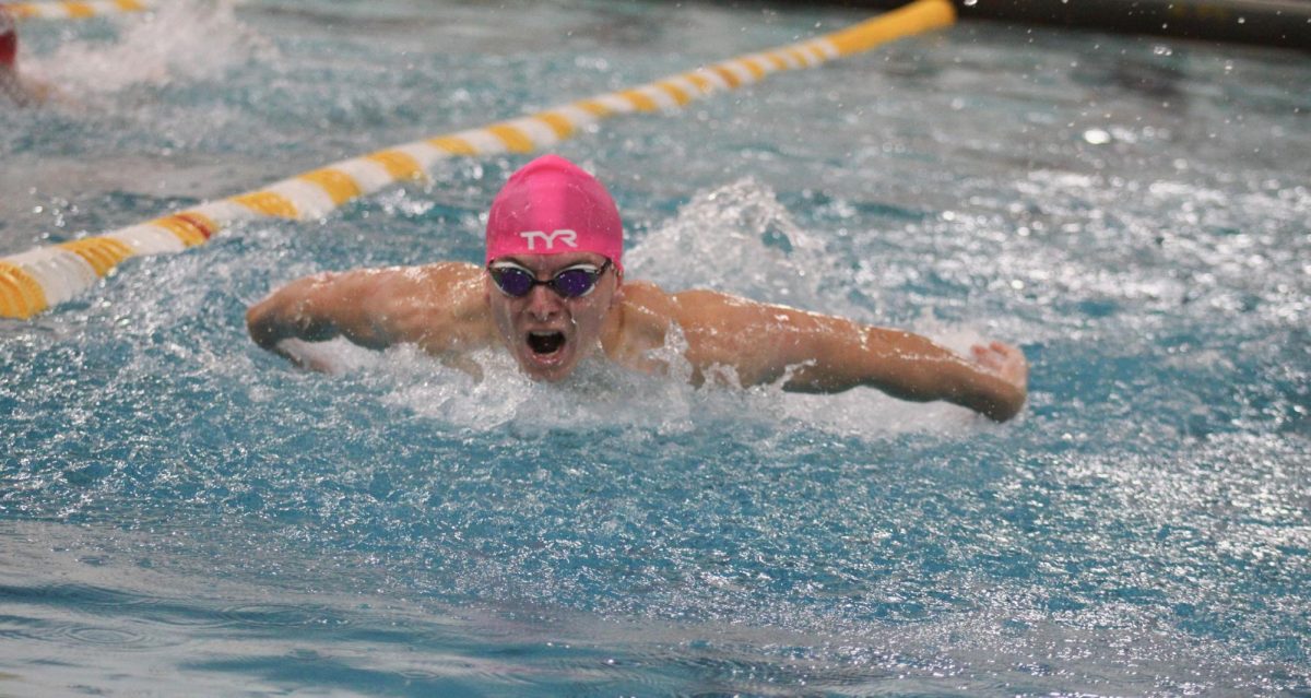 Men's swim competes in their first meet against Stevens. Glassboro, N.J. Saturday, Oct. 11, 2025. (Contributor / Melanie Barahona)