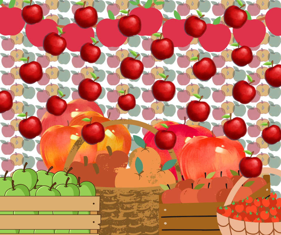 An assortment of apples in a variety of art styles. (Graphic via Canva)