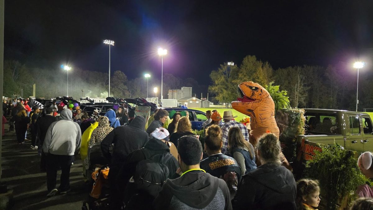 Families navigate a trunk-or-treat held in Glassboro at South Delsea Drive Park on Oct. 22 from 6 to 8 p.m. (Staff Writer / Aidan Vanhoof)
