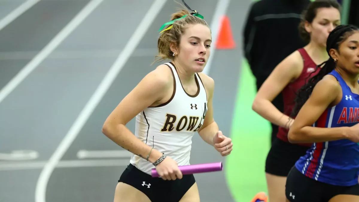 Ally Wernik competes in a race. Wernik is back to running after suffering an injury last year. (Rowan Athletics)