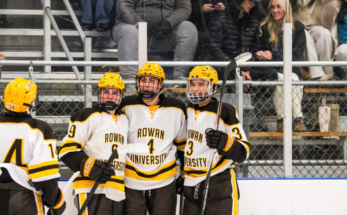 Rowan celebrates a goal. Sewell, N.J. Saturday, Dec. 6, 2025. (Sports Photographer / Antonette Dietz)
