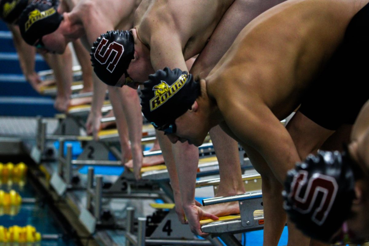 The mens swimmers get set. (Sports Photographer / Antonette Dietz)