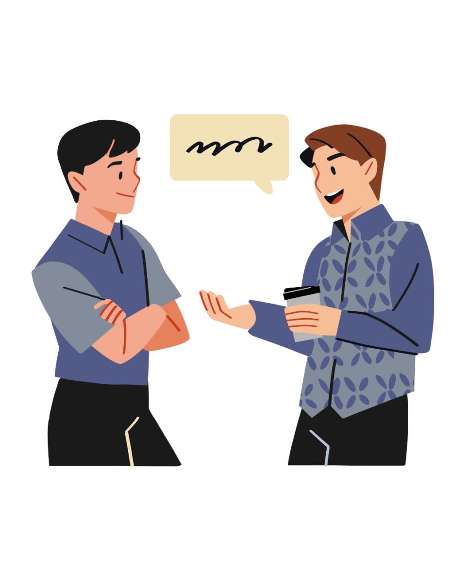 "Many of my fellow students and friends describe conversations as exhausting and flat. Those emotions don’t come from talking too much; they come from being out of practice." (Graphics Editor / Alexander Cruz)