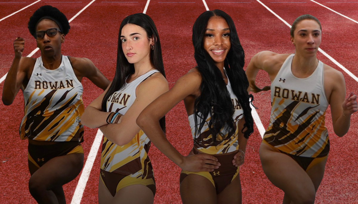 The 4x200 relay team Nyla Jones, Paige Franklin, Ava Reilly, and Amari Pinkett broke the program record on day one of the NJAC Championships. (Sports Editor / Sarah Shockey)