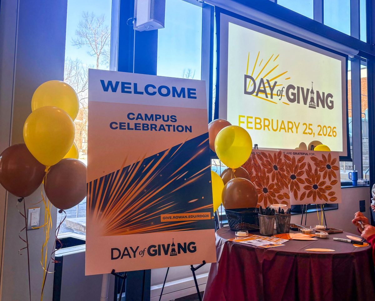 The setup for the Day of Giving celebration in the Student Center. Wednesday, Feb. 25, 2026. Glassboro, N.J. (Productions Editor / Savannah Love Chadee)