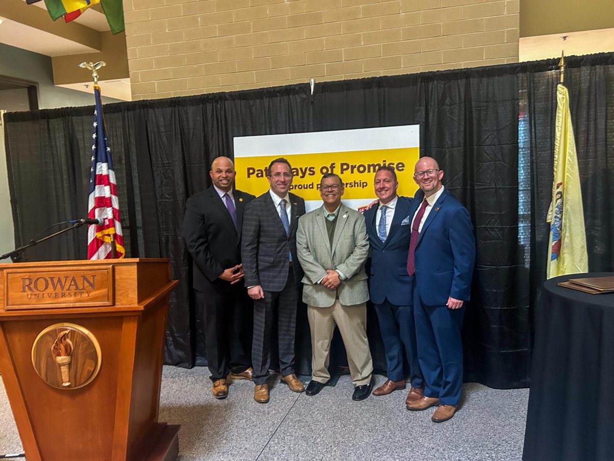 From left to right: Jim Jefferson, Andrew Halter, Mayor John E. Wallace, Chris Esgro, Dr. Al Lewis. Friday, March 6, 2026. Glassboro, N.J. (News & Photography Editor / Christopher Otto)