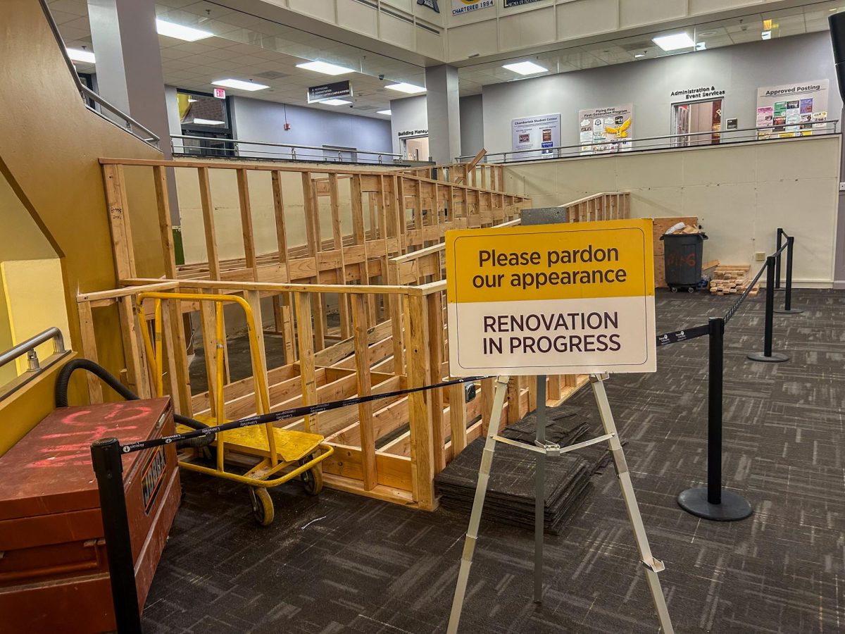 A closer look at the construction work being done in the Student Center pit. Friday, March 6, 2026. Glassboro, N.J. (News & Photography Editor / Christopher Otto)