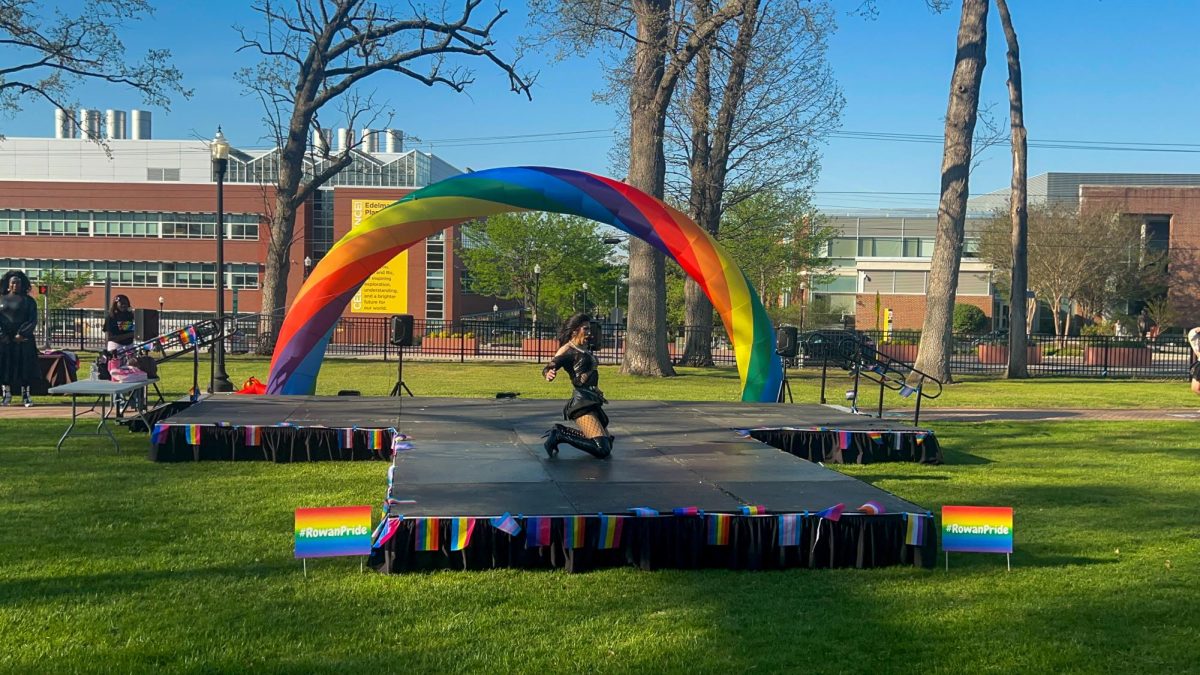 One of the drag performers dances on stage during Pride Fest. Thursday, April 16, 2026. Glassboro, N.J. (News & Photography Editor / Christopher Otto)