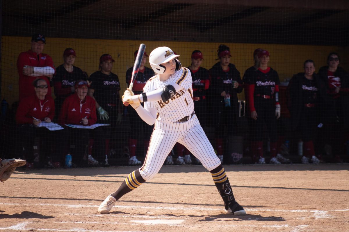Ava Fisher batting. Fisher transferred to Rowan this year from Division I Eastern Carolina University. (Sports Photographer / Melanie Barahona)