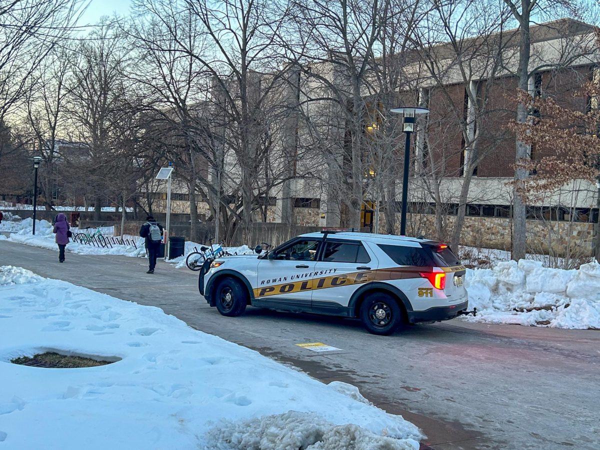 A Rowan Police car sits outside of Robinson Hall. Thursday, Feb. 5, 2026. Glassboro, N.J. (News & Photography Editor / Christopher Otto)
