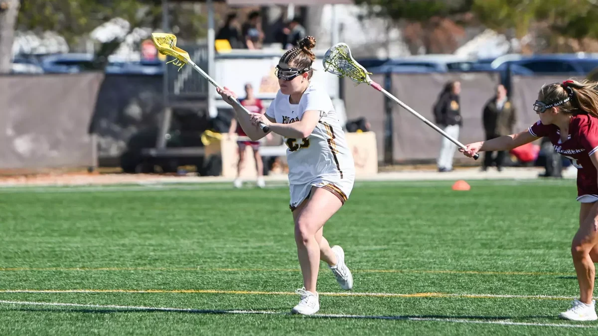 Senior attacker Elaina Corson. Corson scored the game winning goal for the Profs against Stockton. (Rowan Athletics)