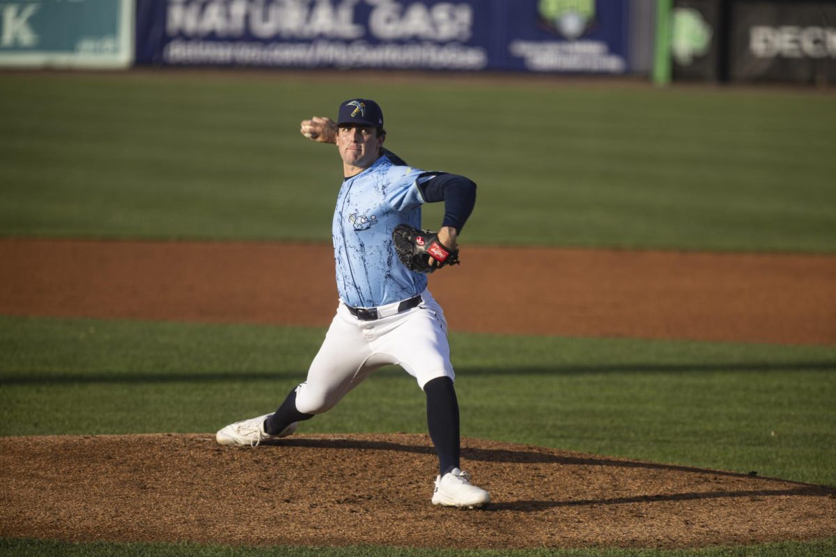 Josh Randall on the mound. Randall started Game 3 for the Wilmington Blue Rocks against the Asheville Tourists. (Photographer / Ryan Griffith)