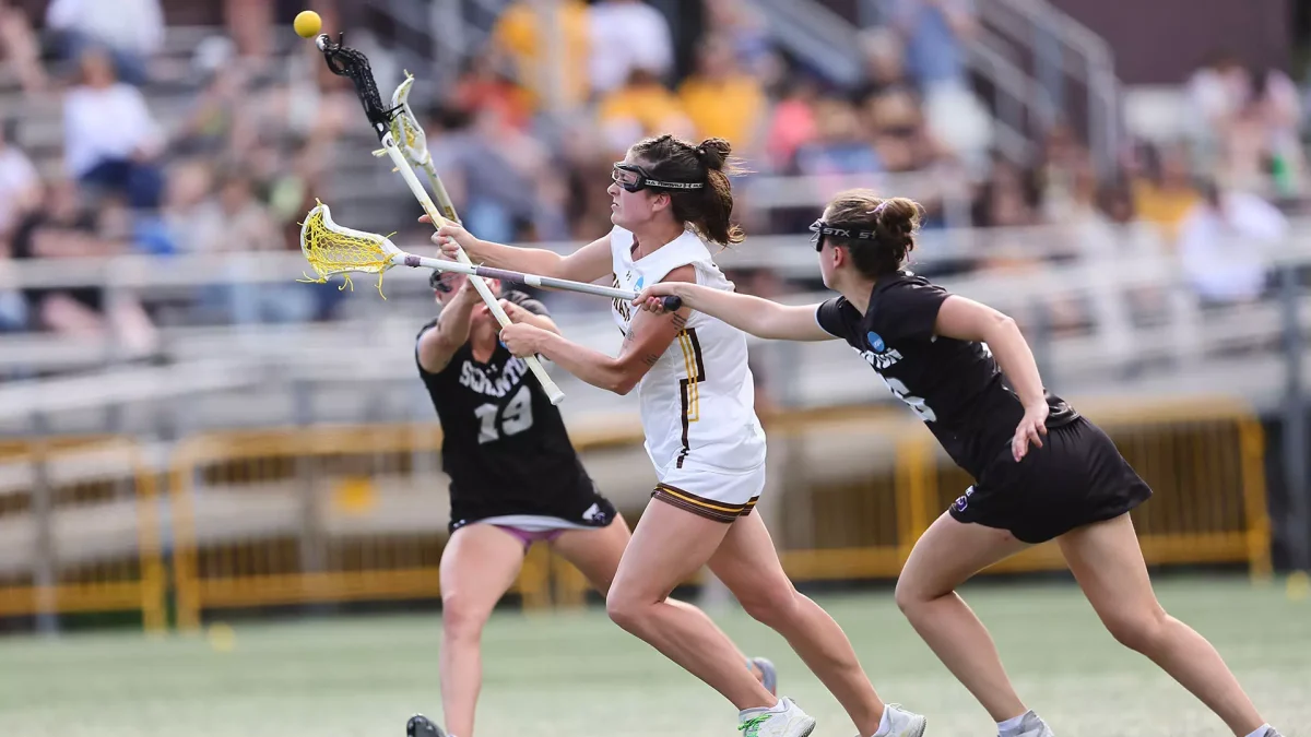 Madison Rothwein takes a shot at the cage. Rothwein scored the game winning goal against Scranton. Glassboro, N.J. Sunday, May 10, 2026. (Rowan Athletics)