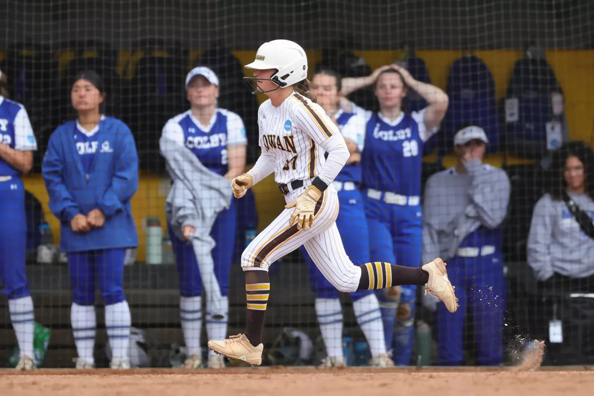 Gia DiMeglio heads home to score the game-winning run. Glassboro, N.J. Thursday, May 21, 2026. (Chris Taylor)