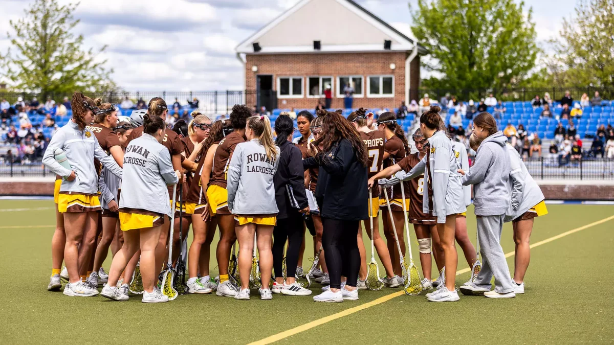 The Profs after their loss to TCNJ in the NJAC Championship. Ewing, N.J. Saturday, May 2, 2026. (Rowan Athletics)