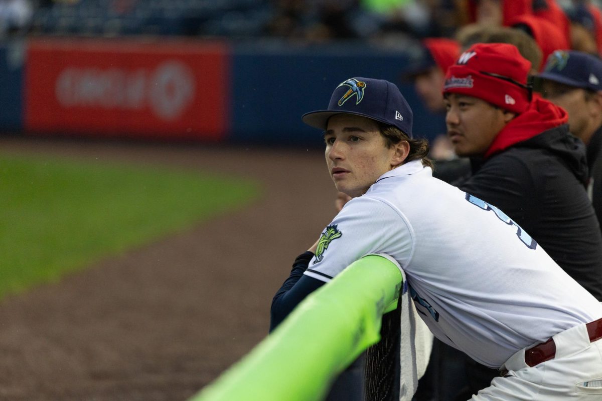 Devin Fitz-Gerald in the dugout. (Lydia FitzGerald)